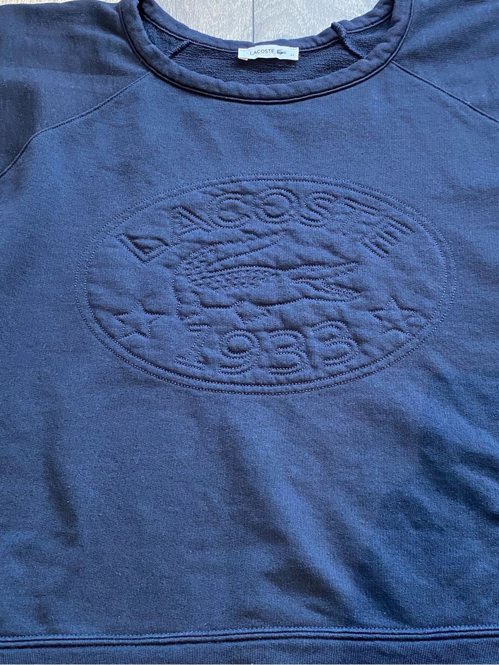 Vintage Lacoste Navy Sweatshirt Sz M Excellent Condition